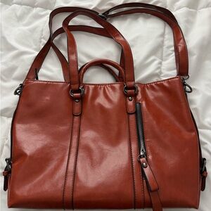 Leather tote hand bag